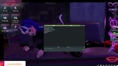 Snapshot of little_doll25 chatting on 02.16.25 Succubus Blue online show from 02.16.25