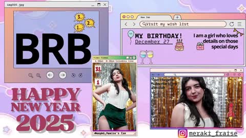 Snapshot of meraki_fraise chatting on 12.30.24 online show from 12.30.24