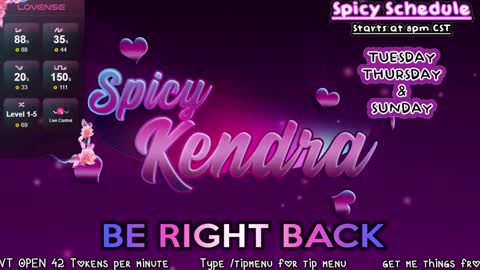 Snapshot of spicykendra chatting on 01.31.25 Kendra online show from 01.31.25