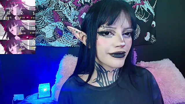 Snapshot of GothGaby chatting on 10.26.25 GothGaby online show from 10.26.25
